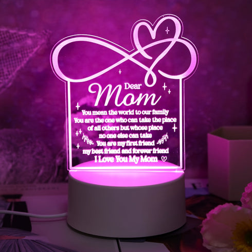 Dear Mom - 3D Symphony Night Light, Unique Mom Engraved Gift